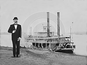 Vintage Man Portrait, Riverboat