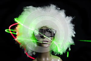 Vintage mannequin with led sunglasses