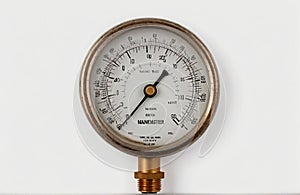 Vintage manometer, cut out on white background photo