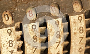 Vintage manual adding machine isolated - 800