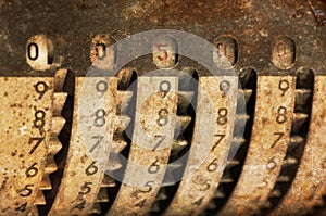 Vintage manual adding machine isolated - 500