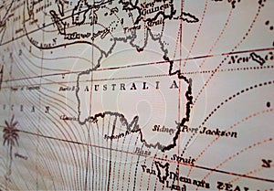 Vintage map of Australia continent background