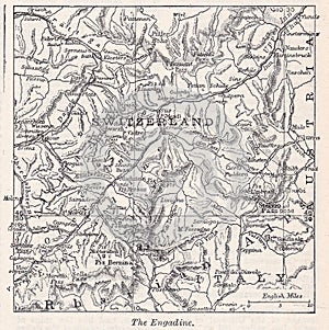 Vintage map of The Engadine