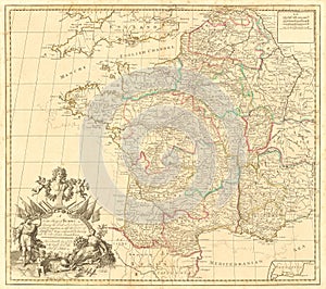 Vintage map of France photo