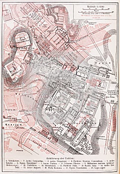 Vintage map of the Imperial forums of Rome photo