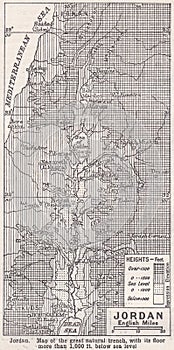 Vintage map of Jordan 1900s