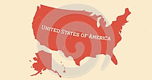 Vintage map of United States of America map. USA map cartography vector background.