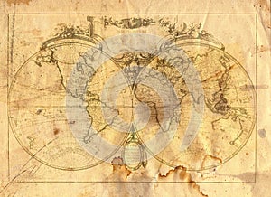 Vintage map of the world