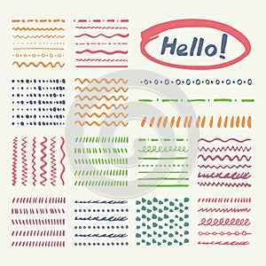 Vintage Marker strokes set