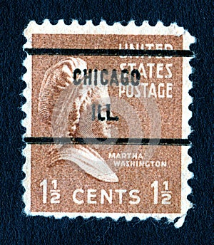 Vintage Martha Washington USA 1.5c Postage Stamp