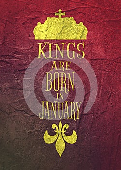 Vintage kings crown silhouette. Motivation quote