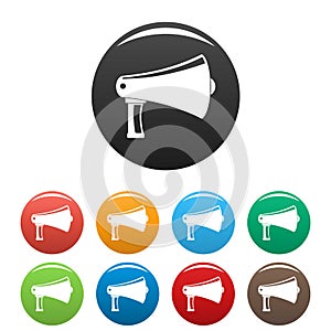 Vintage megaphone icons set color vector