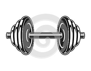 Vintage metal dumbbell icon