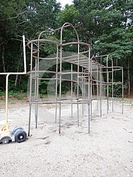 vintage metal jungle gym ... climbing bars, monkey bars, 1960s, 70s, 80s