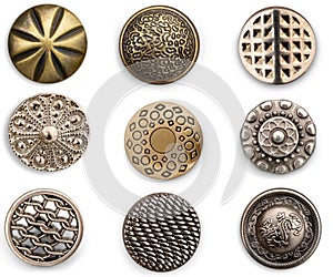 Vintage metal sewing buttons collection