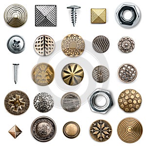 Vintage metal sewing buttons collection