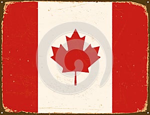Vintage Metal Sign - Canada Flag.