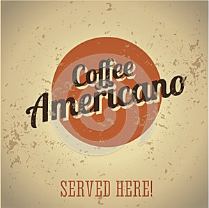 Vintage metal sign - Coffee Americano photo