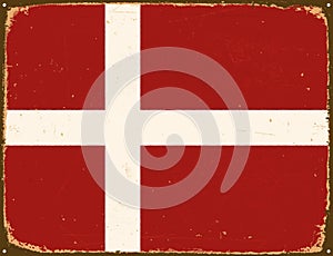 Vintage Metal Sign - Denmark Flag.