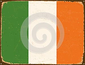 Vintage Metal Sign - Ireland Flag.