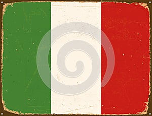 Vintage Metal Sign - Italy Flag.