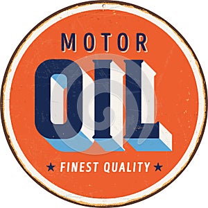 Vintage metal sign - Motor Oil.