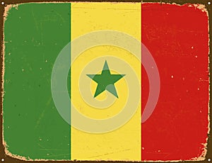 Vintage Metal Sign - Senegal Flag.