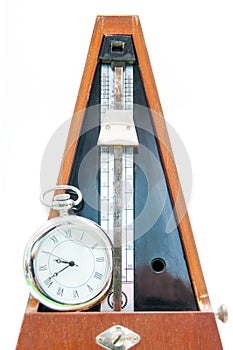 Vintage metronome and clock