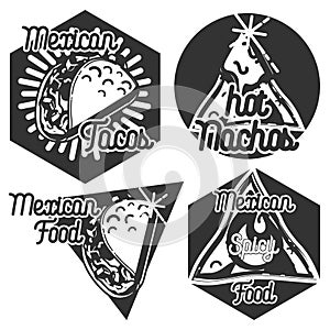 Vintage mexican food emblems
