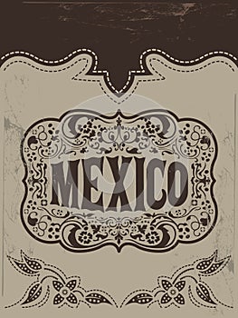 Starodávny mexiko mexičan vektor plagát 