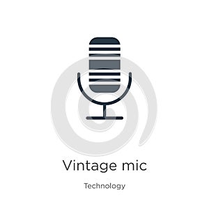 Vintage mic icon vector. Trendy flat vintage mic icon from technology collection isolated on white background. Vector illustration