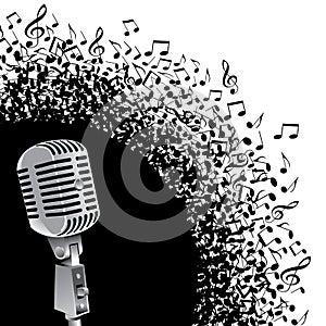 A vintage mic with notes