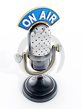 Vintage microphone with on air text