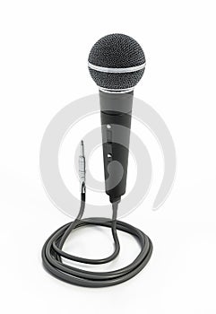 Vintage microphone isolated on white background. 3D illustration