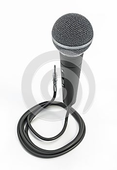 Vintage microphone isolated on white background. 3D illustration