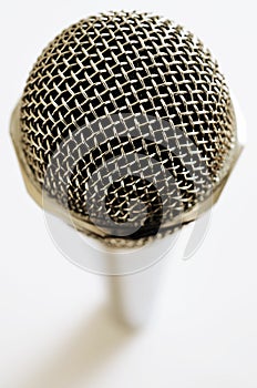 Vintage microphone over white