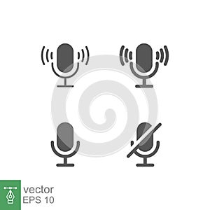 Vintage Microphone in trendy style for podcast, record, broadcasting instrument