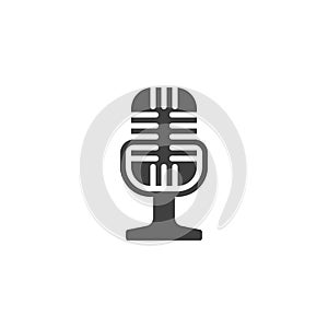 Vintage microphone vector icon