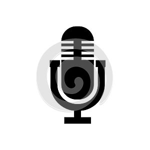 vintage microphone vector icon symbol Illustration Logo Template