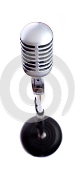 Vintage Microphone on White