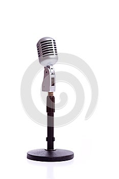 Vintage Microphone on White