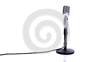 Vintage Microphone on White