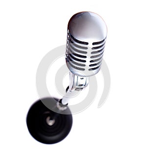 Vintage Microphone on White