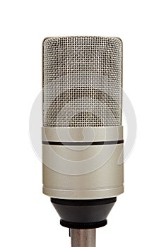 Vintage microphone on a white background
