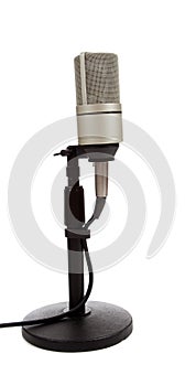 Vintage microphone on a white background