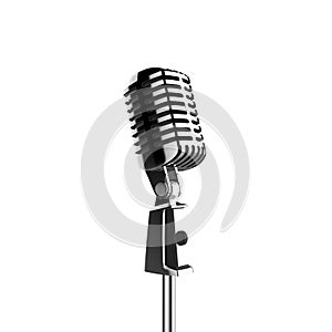 Vintage Microphone On White Background