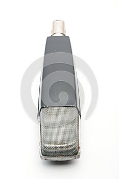Vintage microphone on a white background
