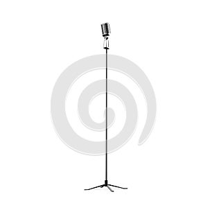 Vintage Microphone On White Isolated 3d Render