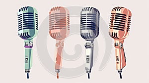 Vintage Microphones: Graphic Design-inspired Illustrations In Larme Kei Style photo