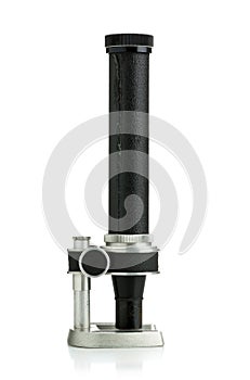 Vintage microscope side view